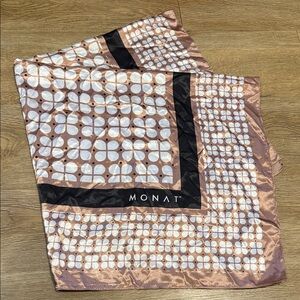 Monat Pink and Black Patterned Scarf 35”x35”